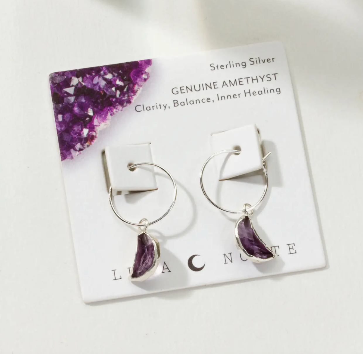 Sterling and Amethyst Eclipse Earring