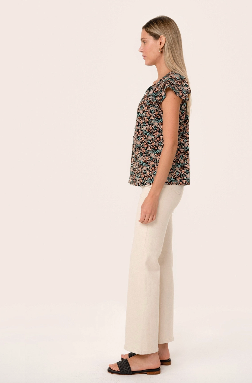 Floral Layered Sleeve Blouse