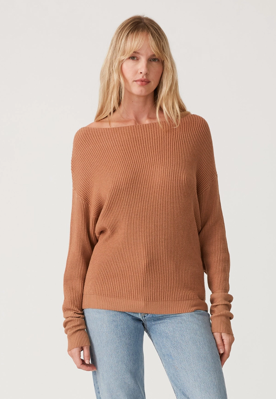 Waffle Knit Pullover Sweater