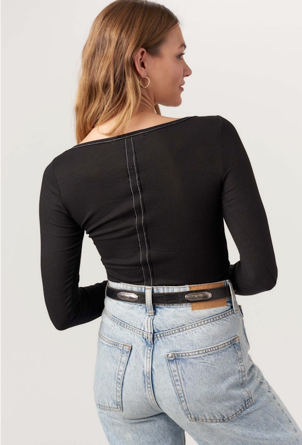 Yoko Seamed Boatneck Top