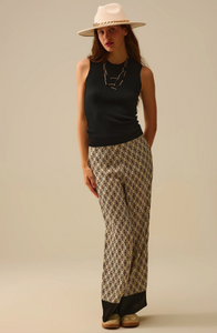 Chain Print Wide-Leg Pants