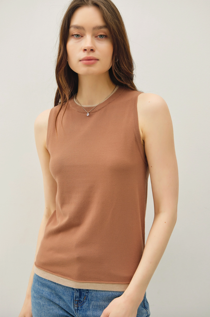 Layered Look Sweater Tank
