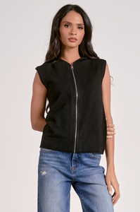 Sleeveless Zip Hoodie Sweater