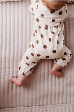 Pinecones Gathered Button Romper