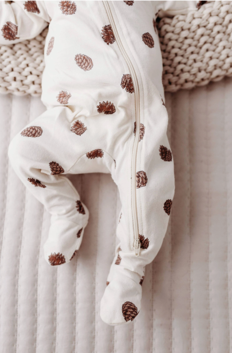Pinecones Footed Romper