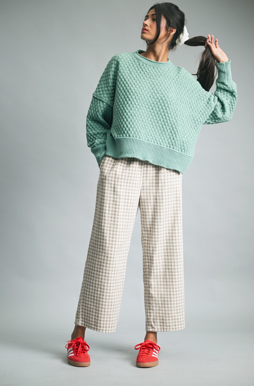 Textured Raw Edge Sweater