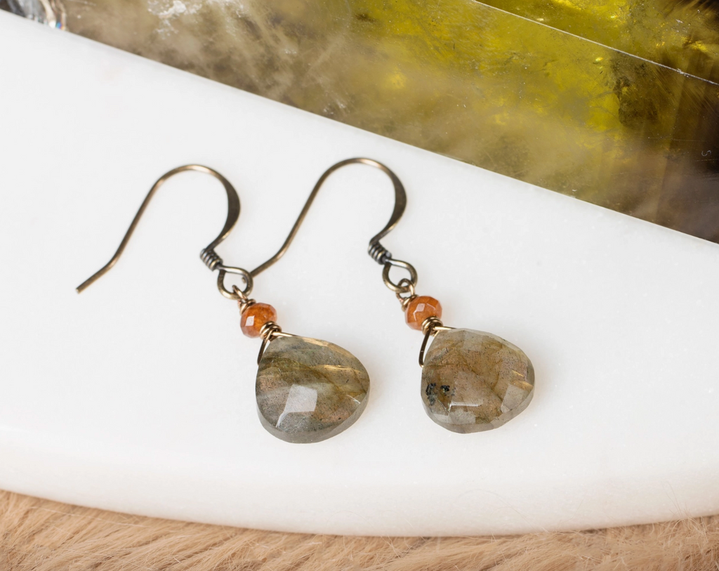 Brown Labradorite Earrings