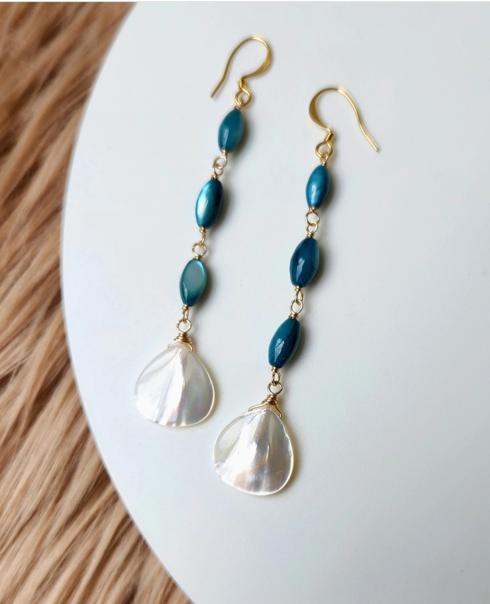 Long Mother of Pearl Shell Earrings