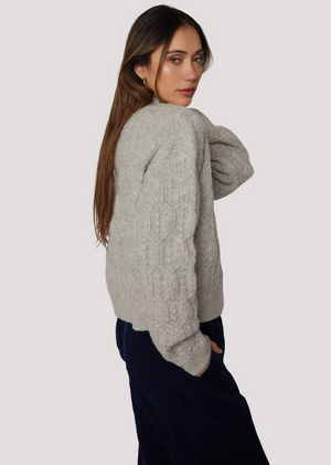 Viola Cable Knit Mock Sweater
