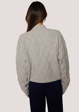 Viola Cable Knit Mock Sweater
