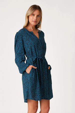 Zigzag Button Down Mini Dress