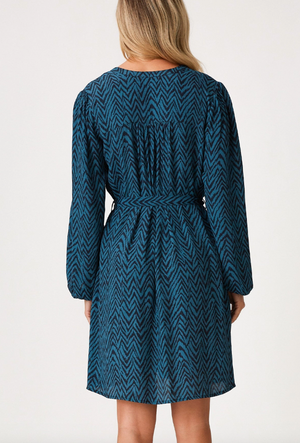 Zigzag Button Down Mini Dress