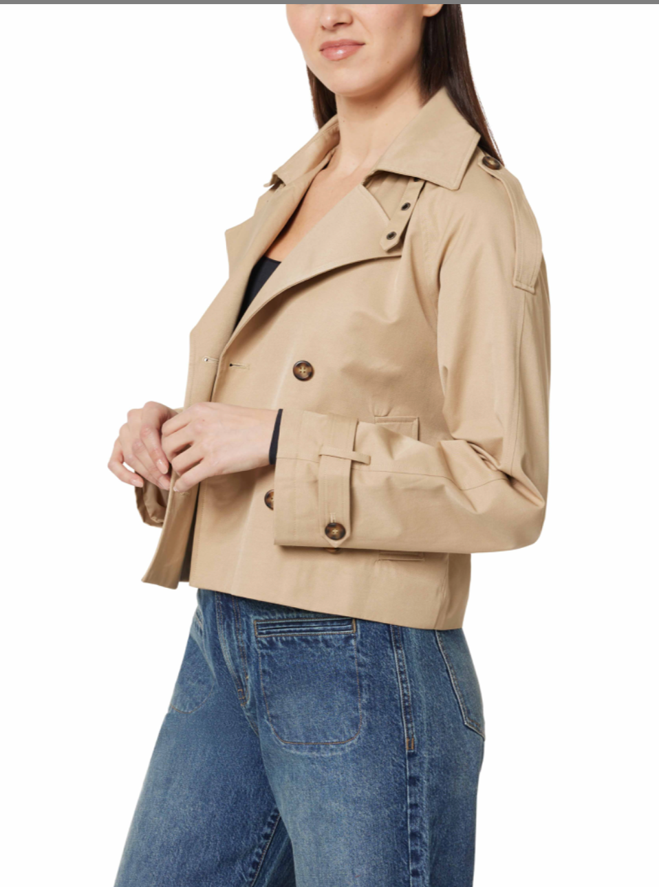 Cropped Belted Trench