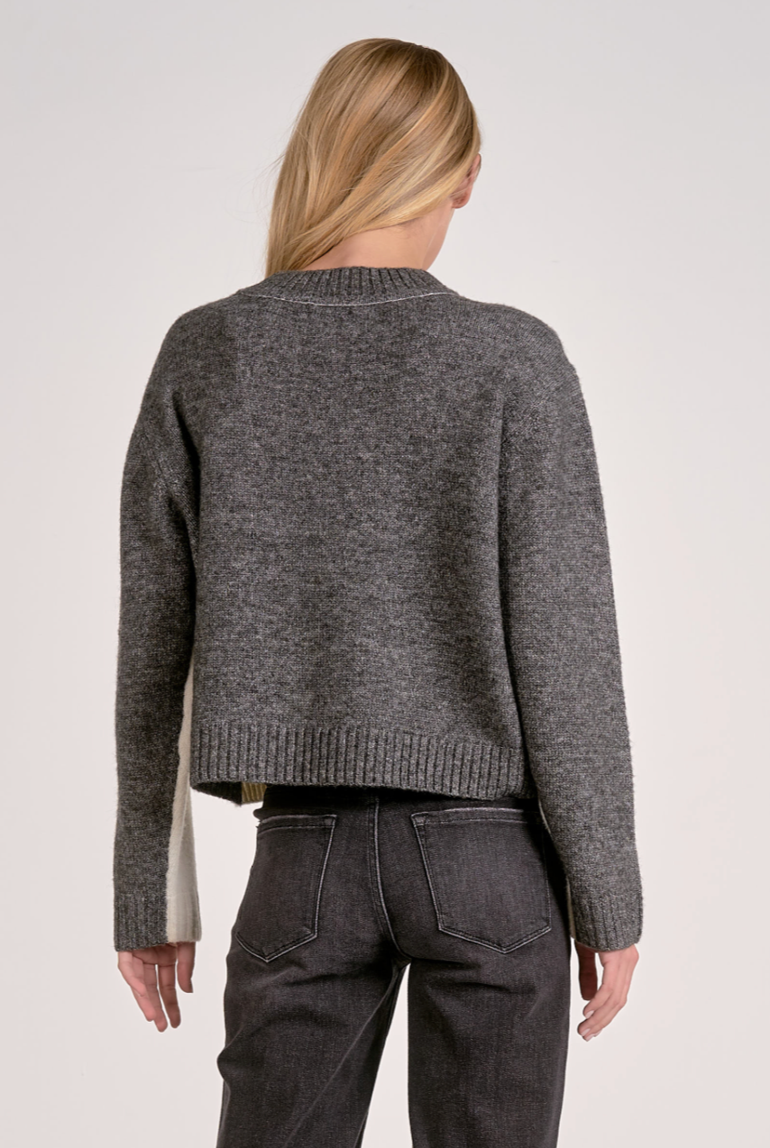 Two-Tone Pullover Sweater