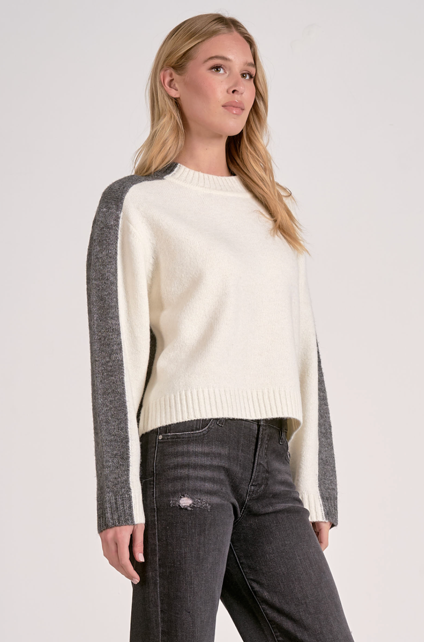 Two-Tone Pullover Sweater