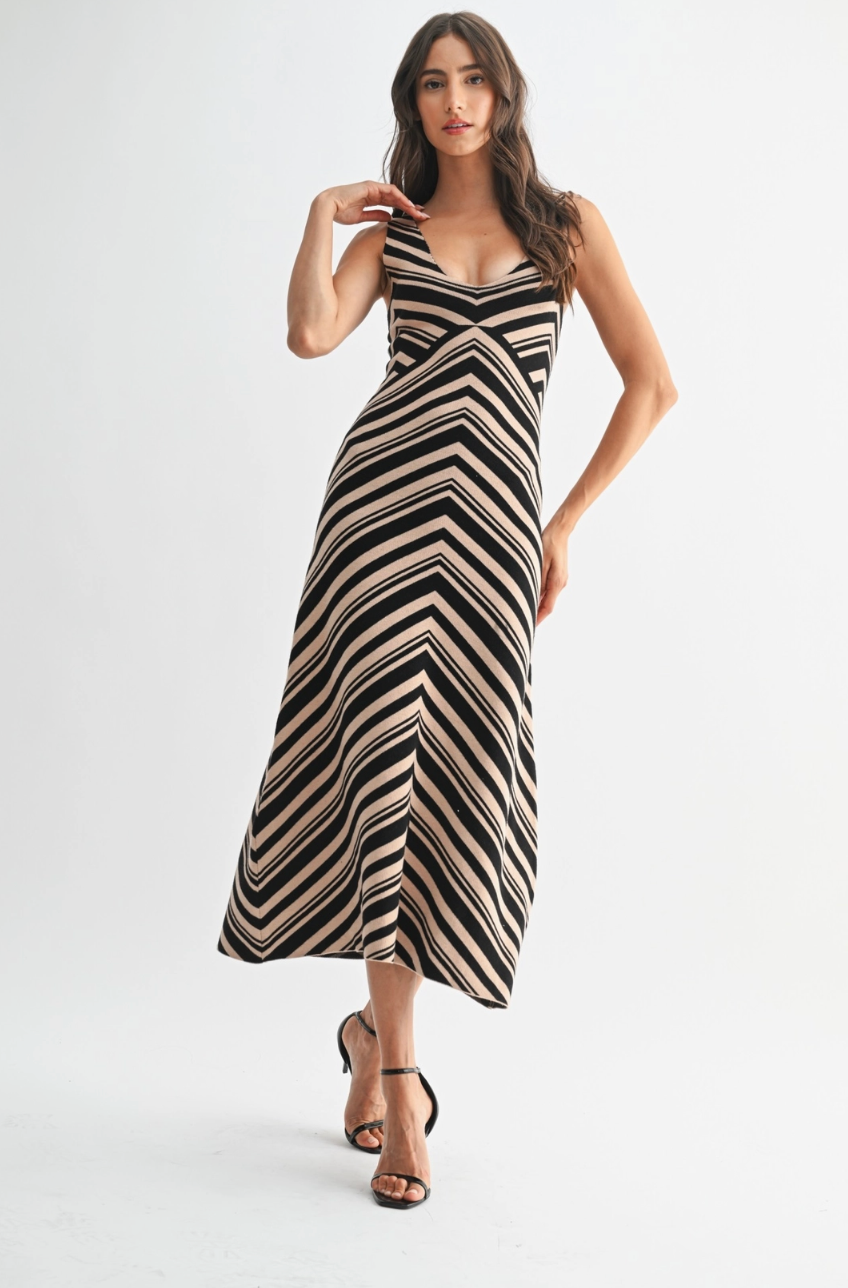 Chevron Maxi Knit Dress