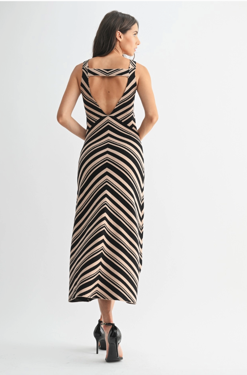 Chevron Maxi Knit Dress