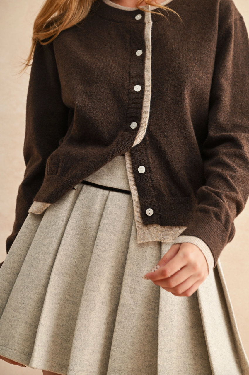 Contrast Button Front Cardigan