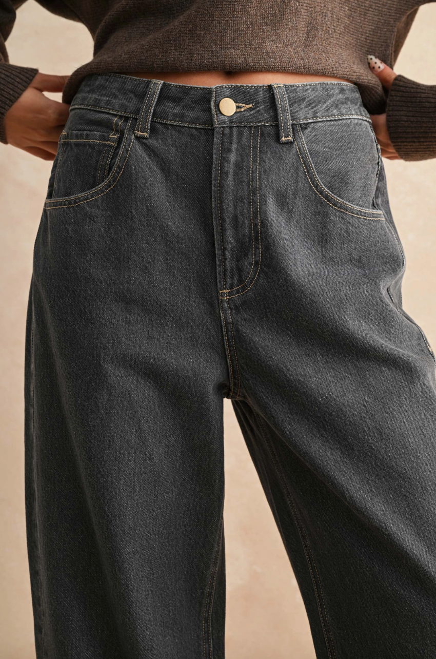 Cuffed Grey Wash Jeans
