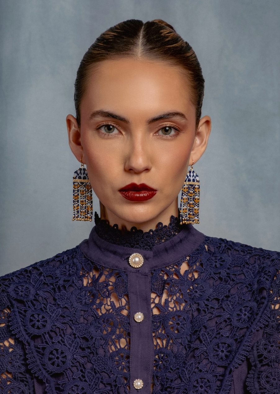 Handwoven Brocade Garden Earrings