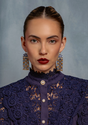 Handwoven Brocade Garden Earrings