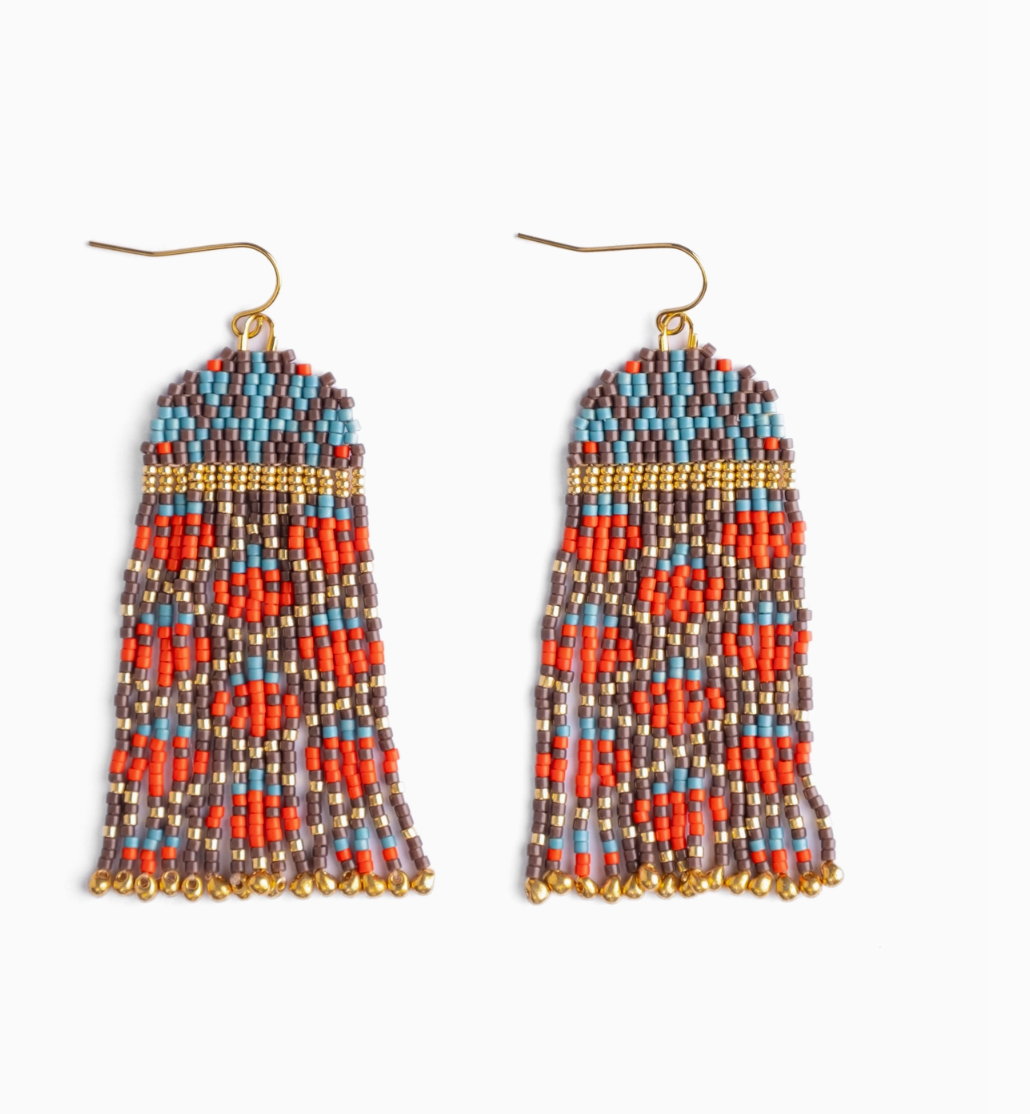 Handwoven Brocade Garden Earrings