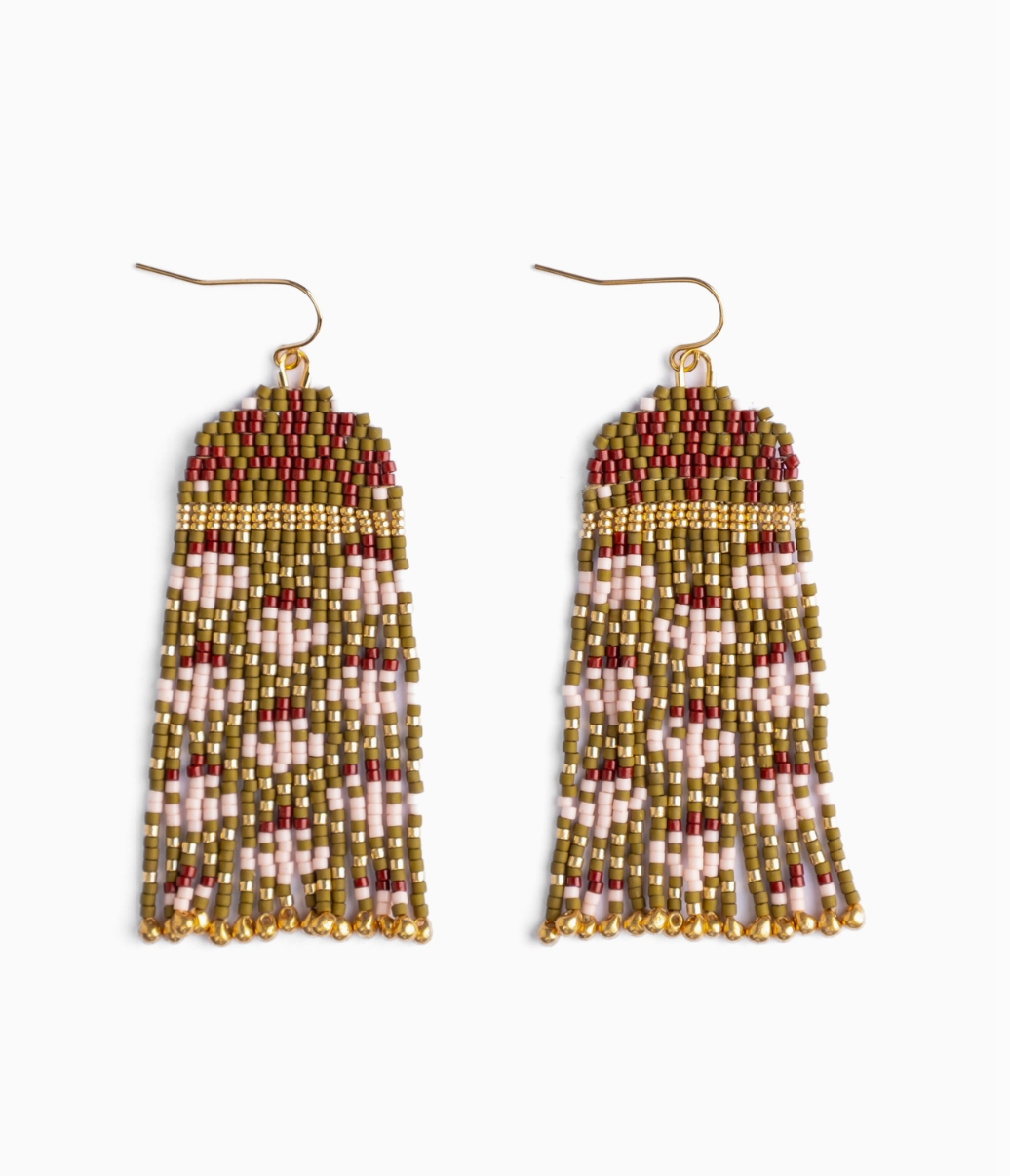 Handwoven Brocade Garden Earrings