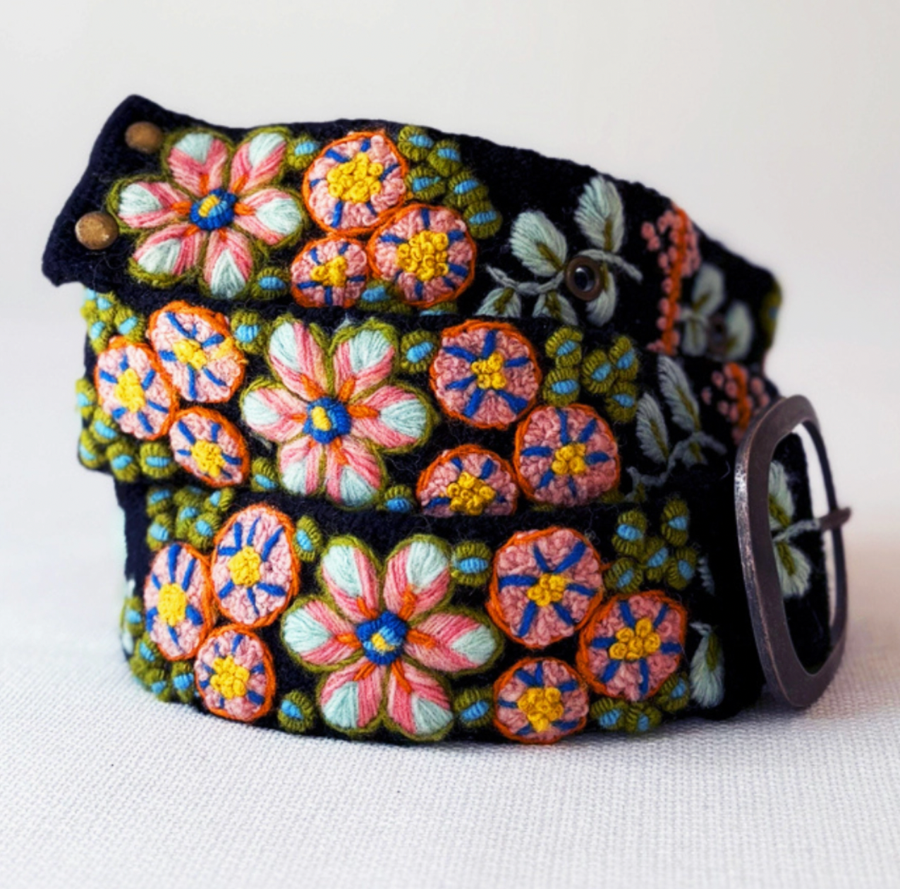 Embroidered Wool Belt