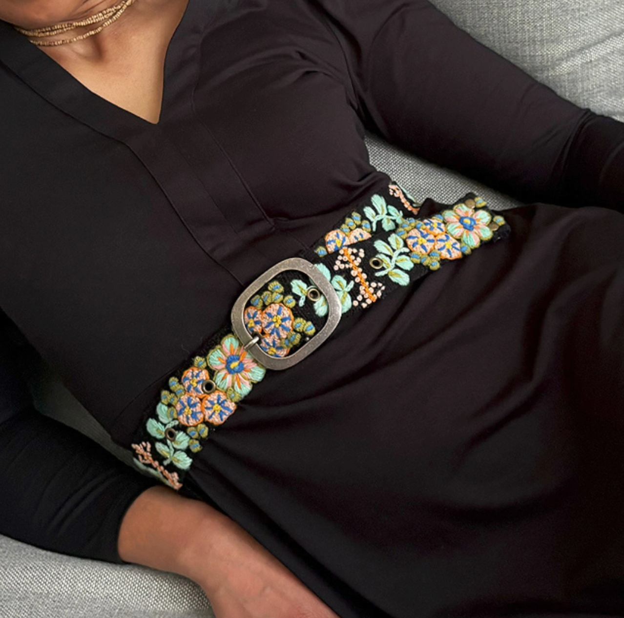 Embroidered Wool Belt