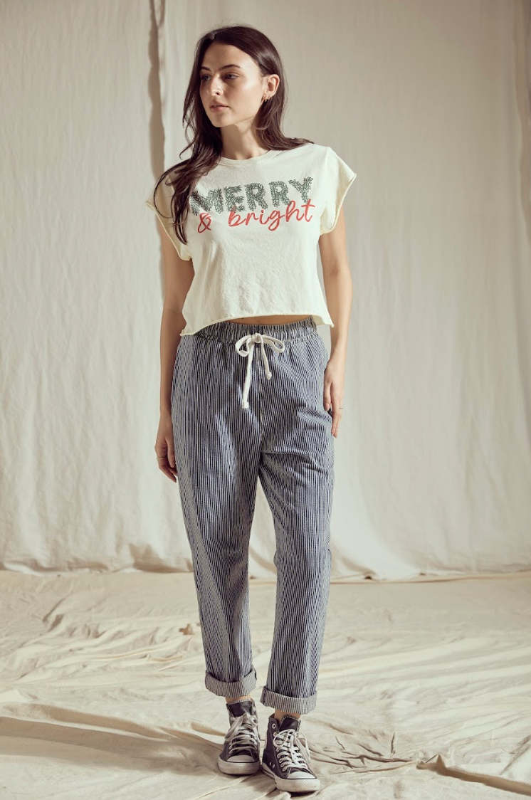 Merry and Bright Crop Tee