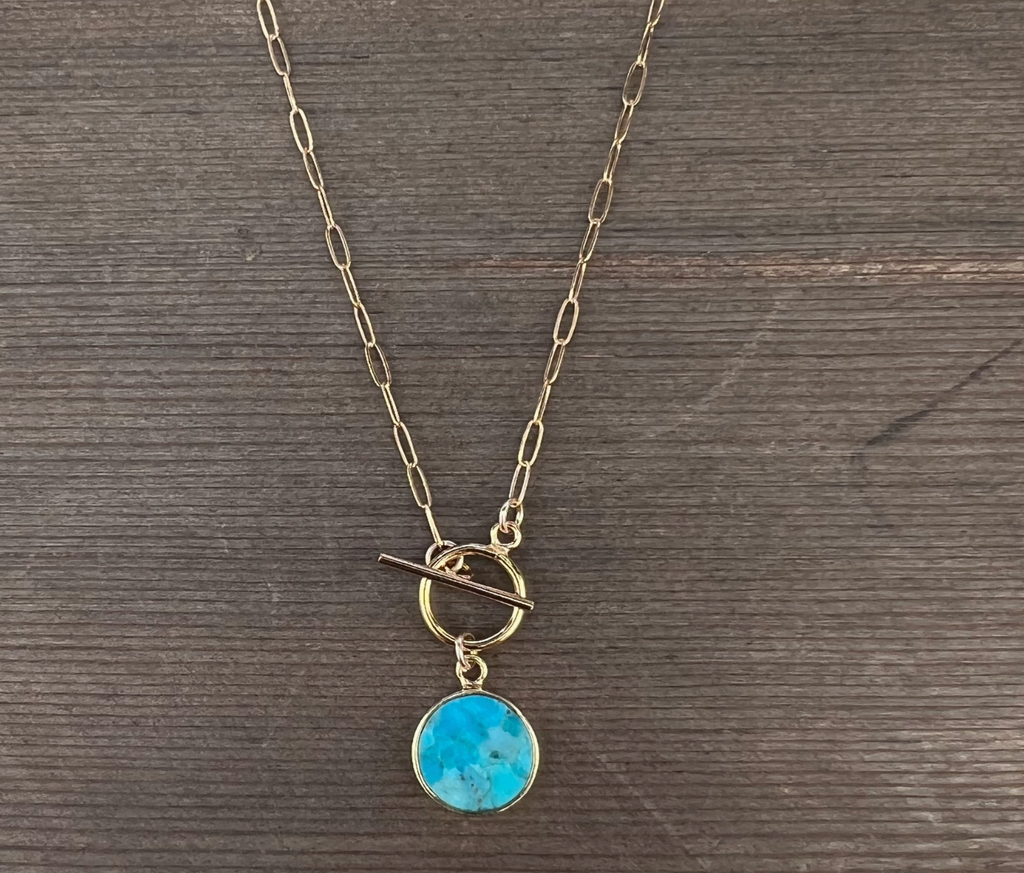 Turquoise Link Toggle Necklace