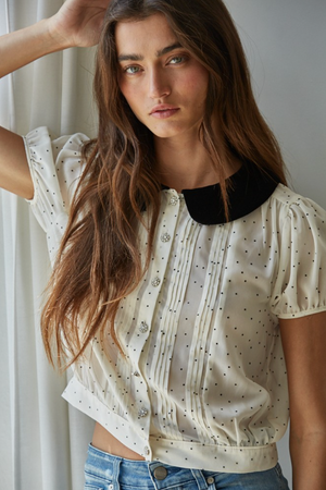 Claire Velvet Dot Blouse