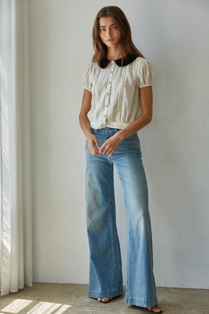 Claire Velvet Dot Blouse