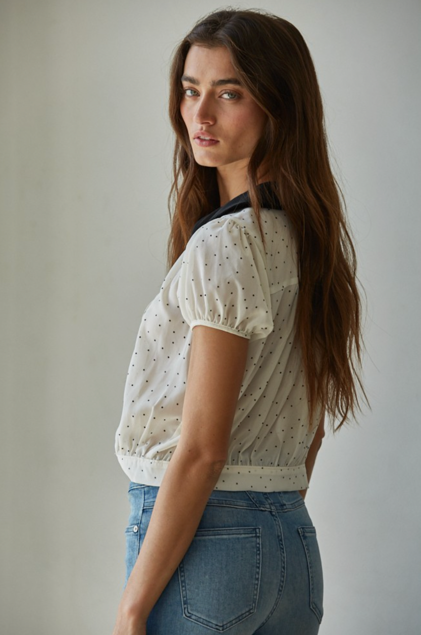 Claire Velvet Dot Blouse