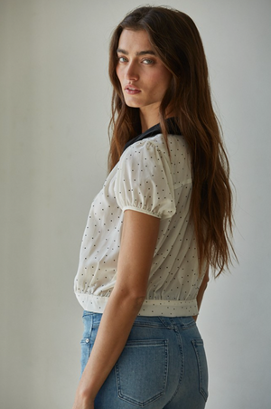 Claire Velvet Dot Blouse