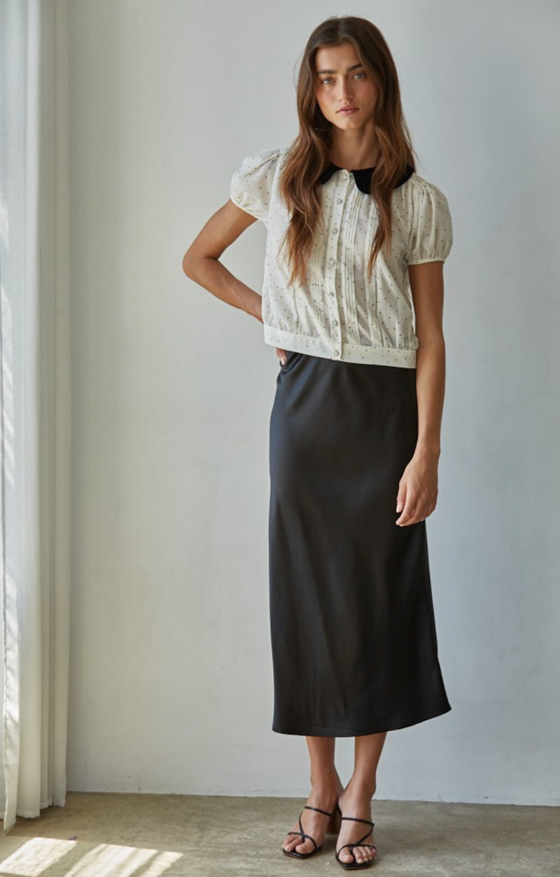 Claire Velvet Dot Blouse