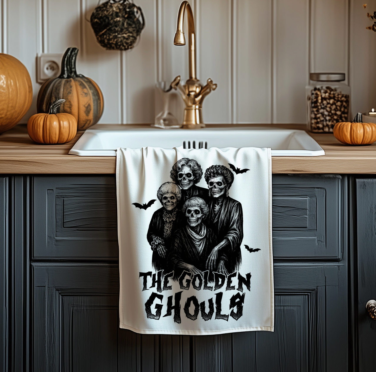 Golden Ghouls Kitchen Towel