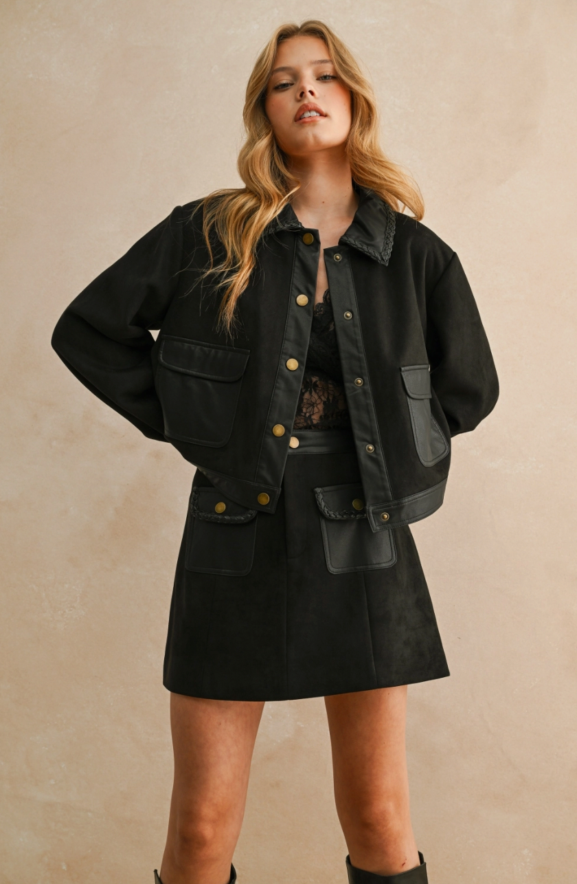 Contrasted Mini Skirt