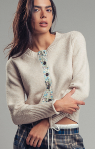 Floral Trim Cardigan