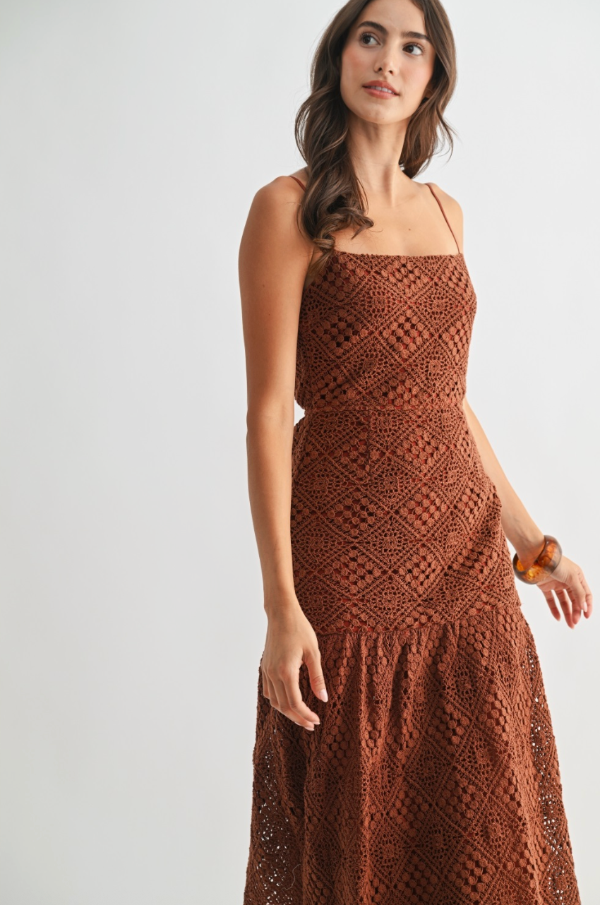 Handcrafted Crochet Midi Dress