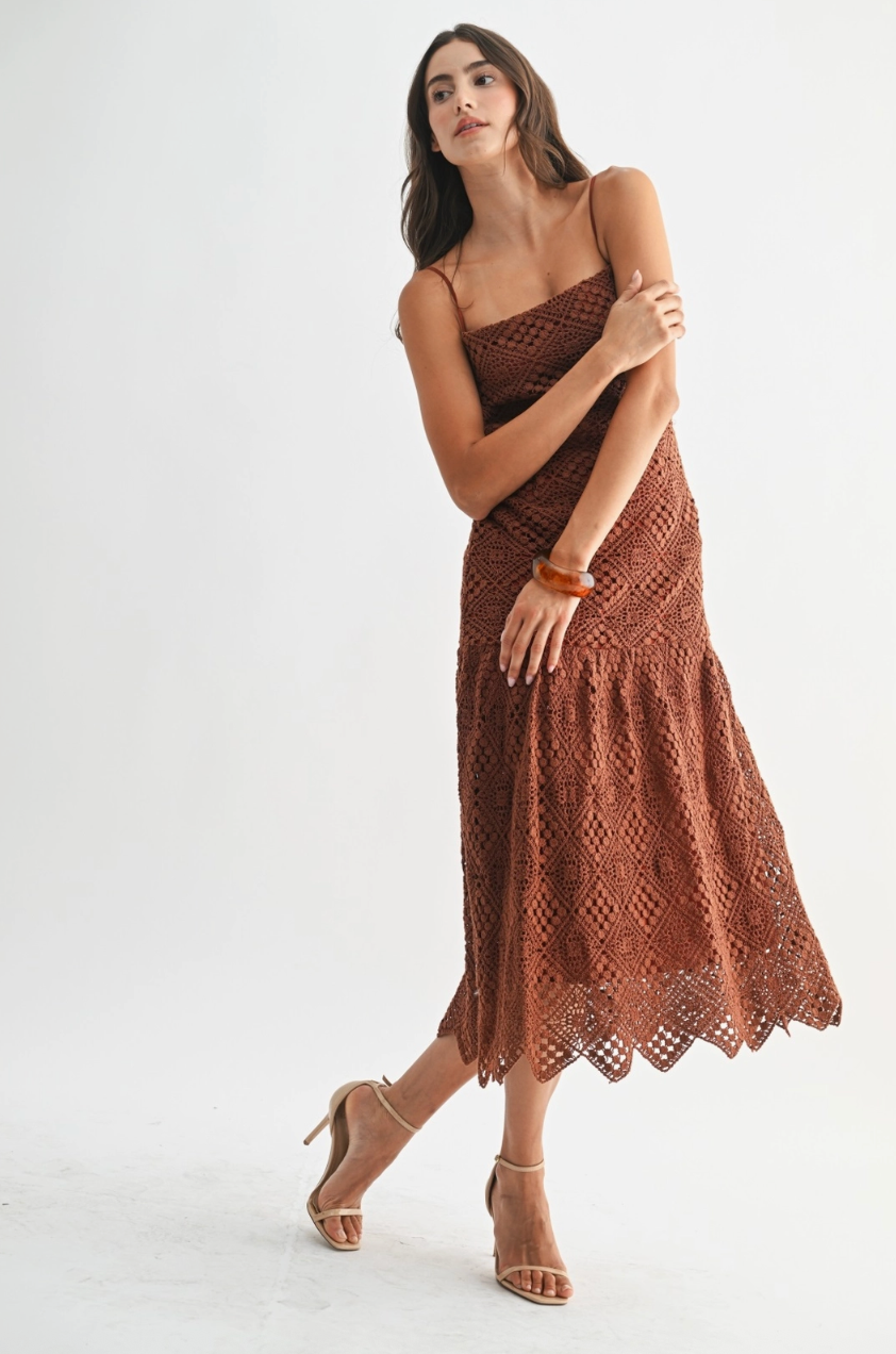 Handcrafted Crochet Midi Dress
