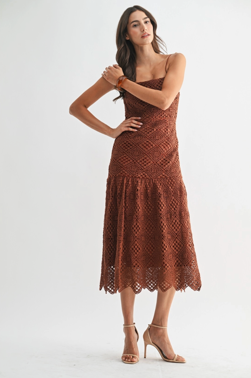 Handcrafted Crochet Midi Dress