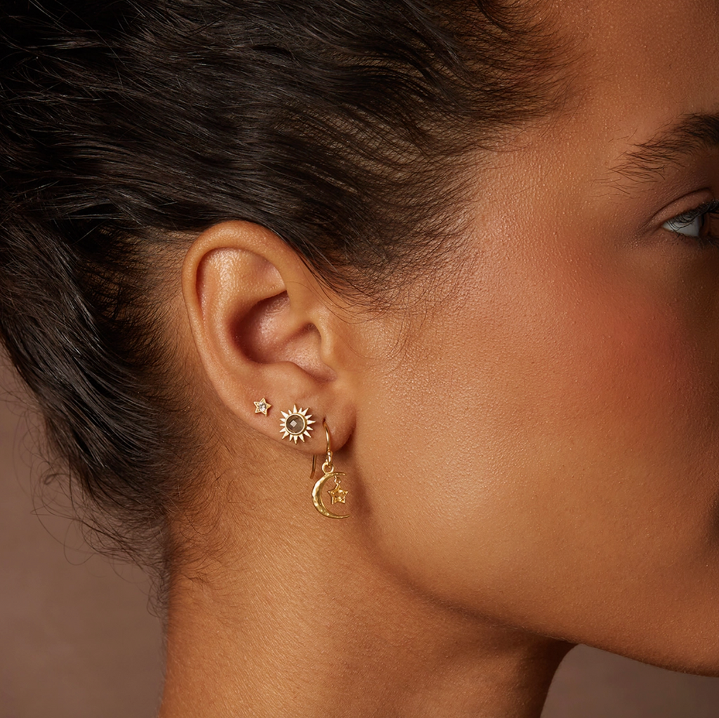 Labradorite Sunburst Stud Earrings