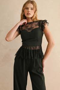 Lace Peplum Blouse