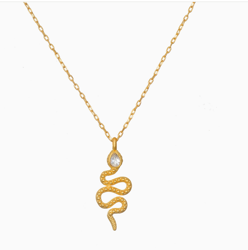 Topaz Snake Pendant Necklace