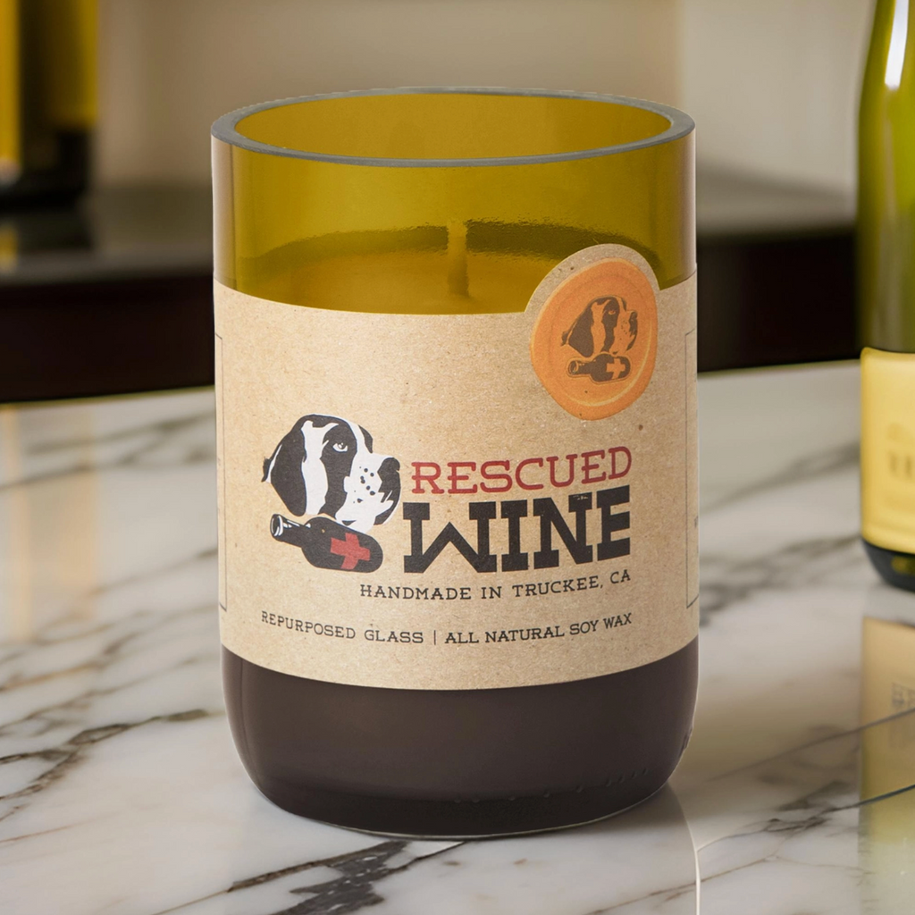 Rescued Upcycled Wine Candles