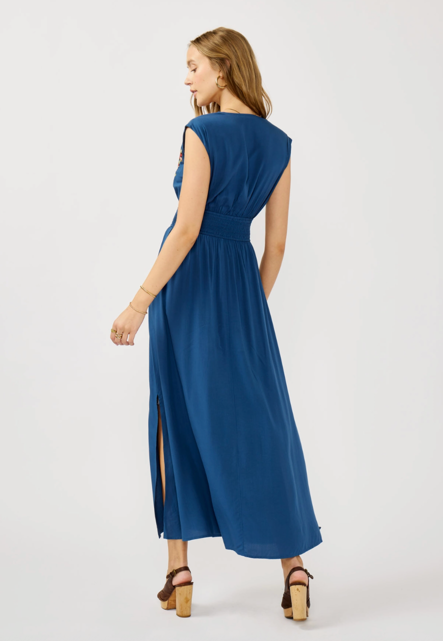 Scalloped Embroidered Maxi Dress