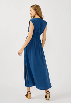 Scalloped Embroidered Maxi Dress