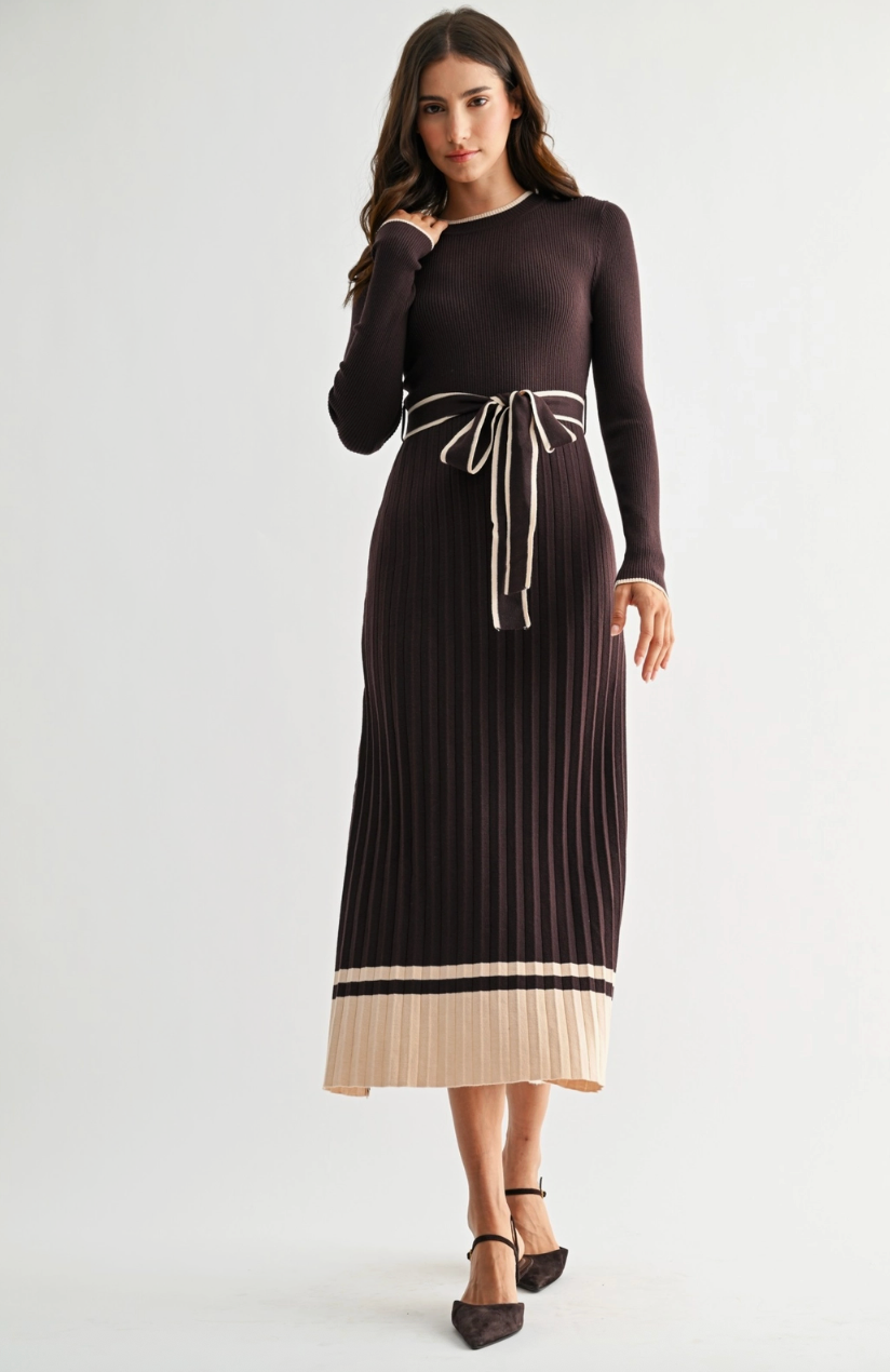 Ribbed Midi Sweater Dress
