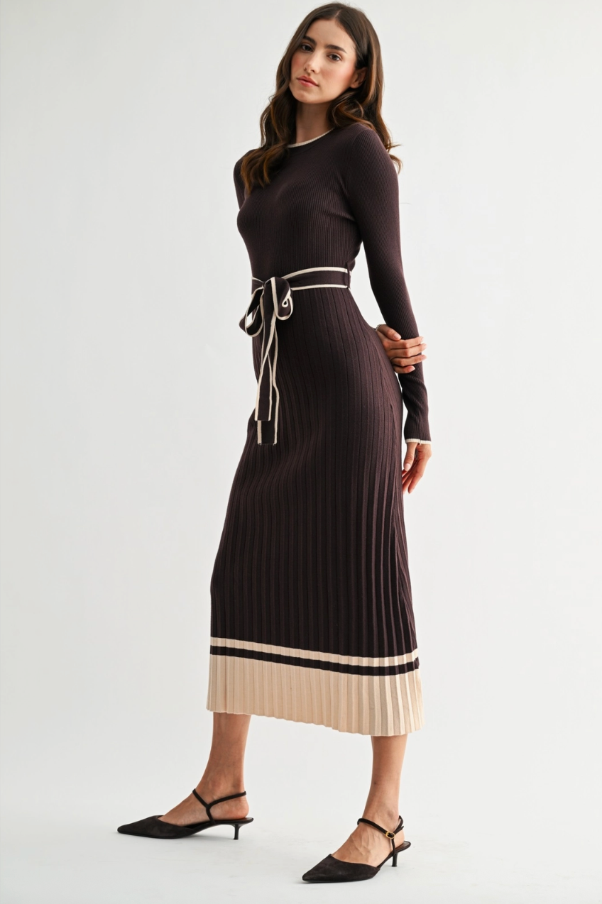 Ribbed Midi Sweater Dress